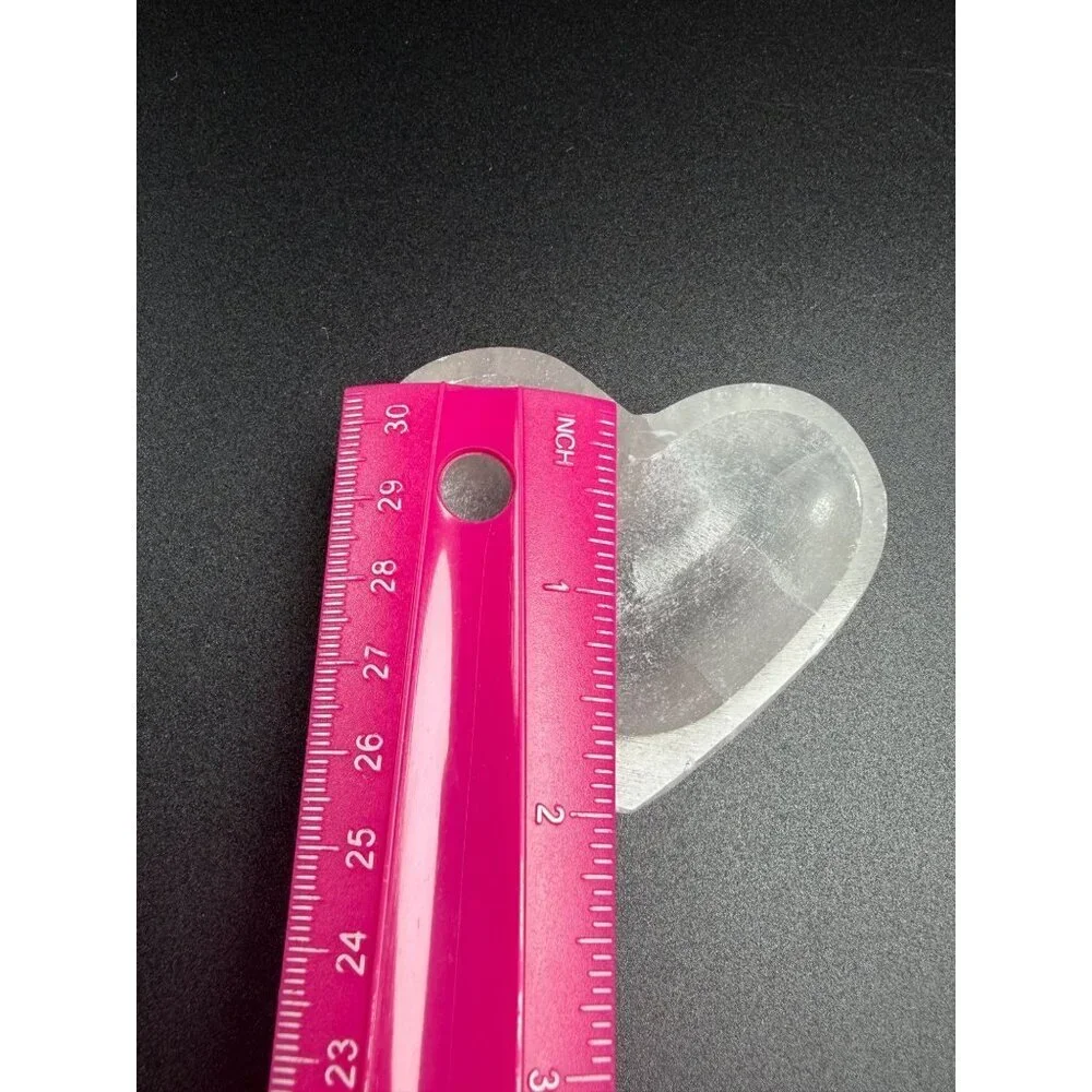 Natural Selenite Heart Charing Bowl Stone Healing Crystal Cleansing 2